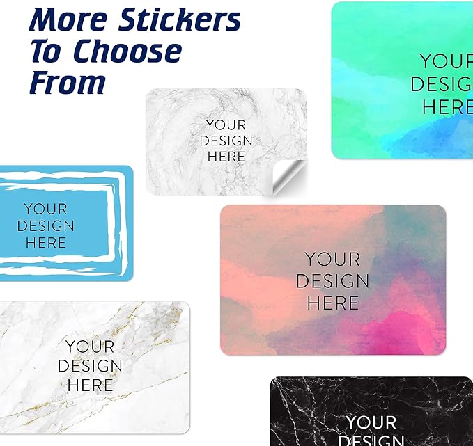 100 Custom Vinyl Stickers - Upload Your own Image, Text, Design, Logo - Personalized Logo Labels for Handmade, Packaging, Bottle, Jars, Candle, Brand Stickers (Silver Marble, 3x2)