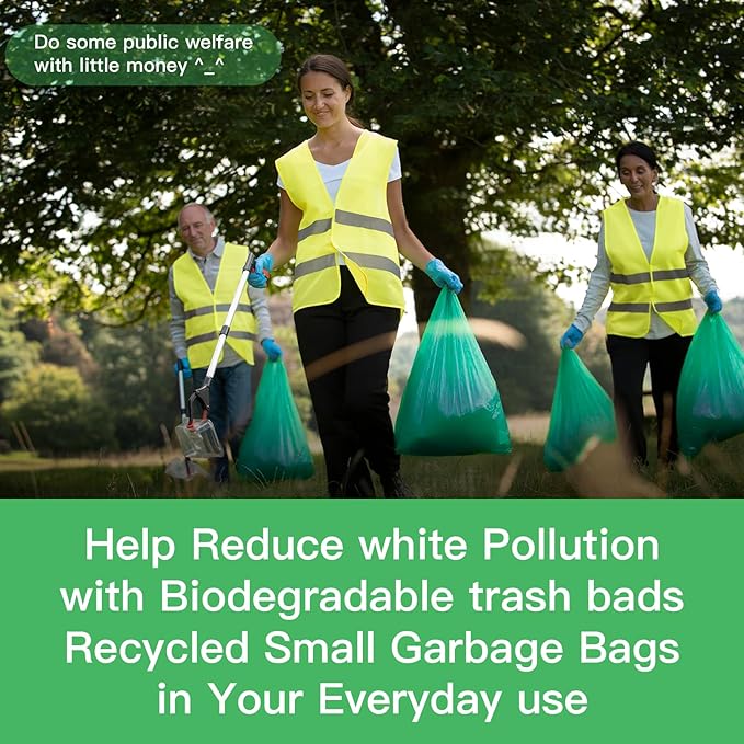 8 Gallon Medium Compostable Trash Bags - Strong Unscented Biodegradable Wastebasket Liners Thick Bathroom Garbage Bag for Kitchen Pet Car Inwaysin (Blue, 5Rolls 100 Count)