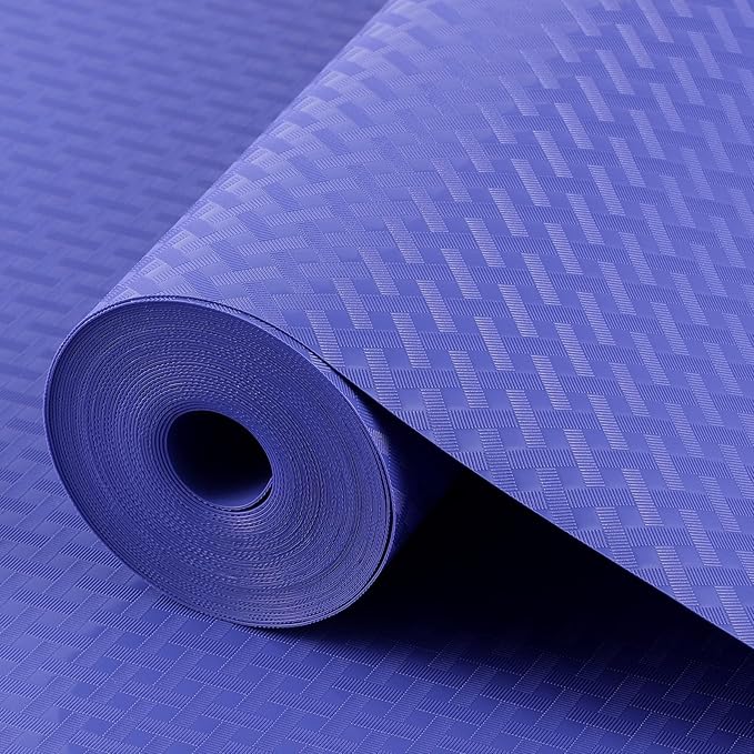Shelf Liners for Kitchen Cabinets Refrigerator Liners Waterproof Plastic Kitchen Cupboard Liner Non Adhesive Drawer Mats EVA Material Fridge Liner for Shelves - Blue 11.8 x 59 Inches