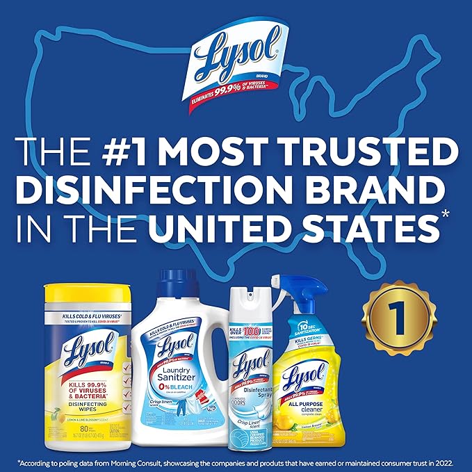 Lysol Pro All-Purpose Cleaner, Advanced Deep Cleaning Sanitizing and Disinfecting Spray, For Commercial Use, Use to Clean and Deodorize, Lemon Breeze Scent, 32oz (Pack of 12)