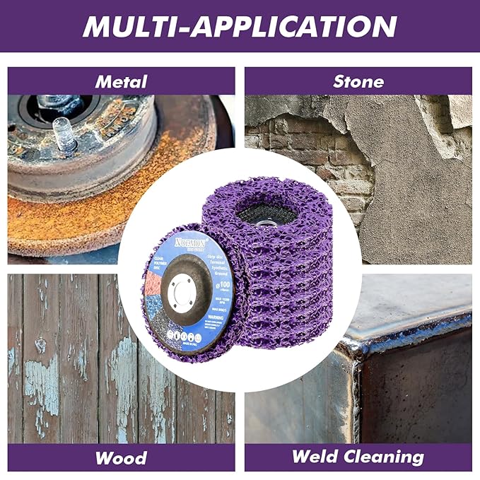 7 Pack Paint Eater Strip Disc Angle Grinder Rust Removal Disc Paint Stripper for Metal Paint Stripper Tool Rust Remover Angle Grinder Attachments Abrasive Wheels & Discs (4" x 5/8")