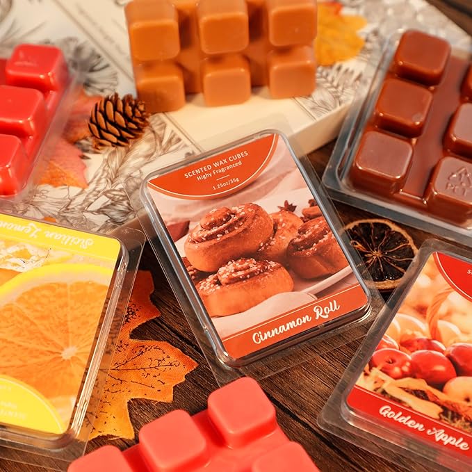 SCENTORINI Wax Melts, Fall Wax Melts, Pack of 4, Cinnamon Roll Scent, for Candle Making and Home Fragrance