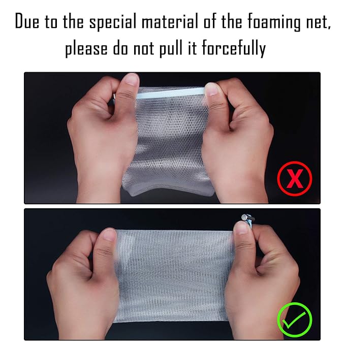 Cobahom Soap Bag 6 Pack 6 x 3.5 Inch Mesh Foaming Net Soap Sack Bags Soap Saver Pouch Net Bags with Drawstring for Bath & Shower (Blue)