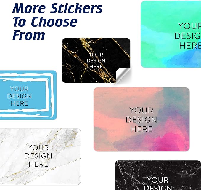 100 Custom Vinyl Stickers - Upload Your own Image, Text, Design, Logo - Personalized Logo Labels for Handmade, Packaging, Bottle, Jars, Candle, Brand Stickers (Black Gold Marble, 4x2)