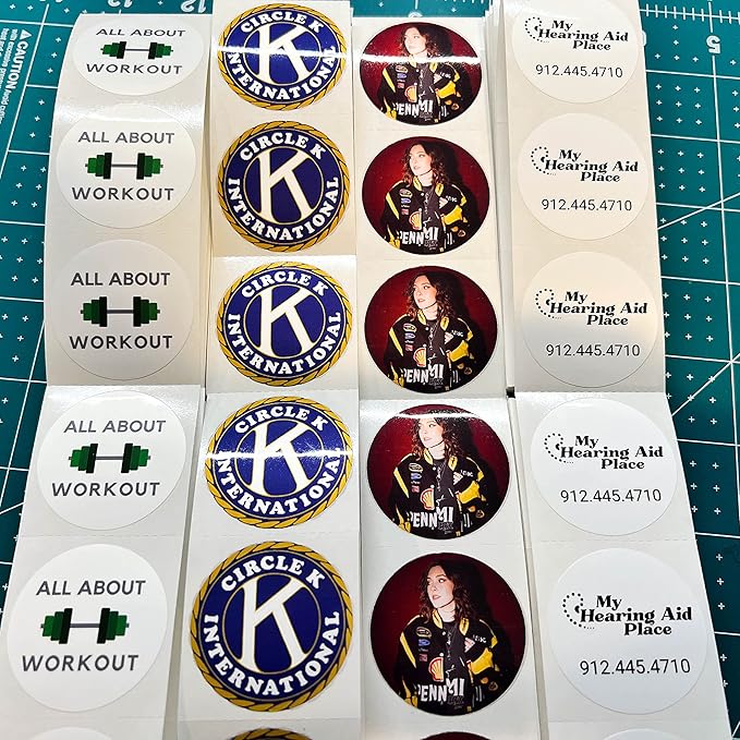 150 Custom Circle/Square BOPP Roll Labels- Personalized Stickers for Business Logo, Party, Wedding Favor, Baby Shower-Any Design Text + Image, Matte/Gloss Finish (4 * 1.5 Inch)