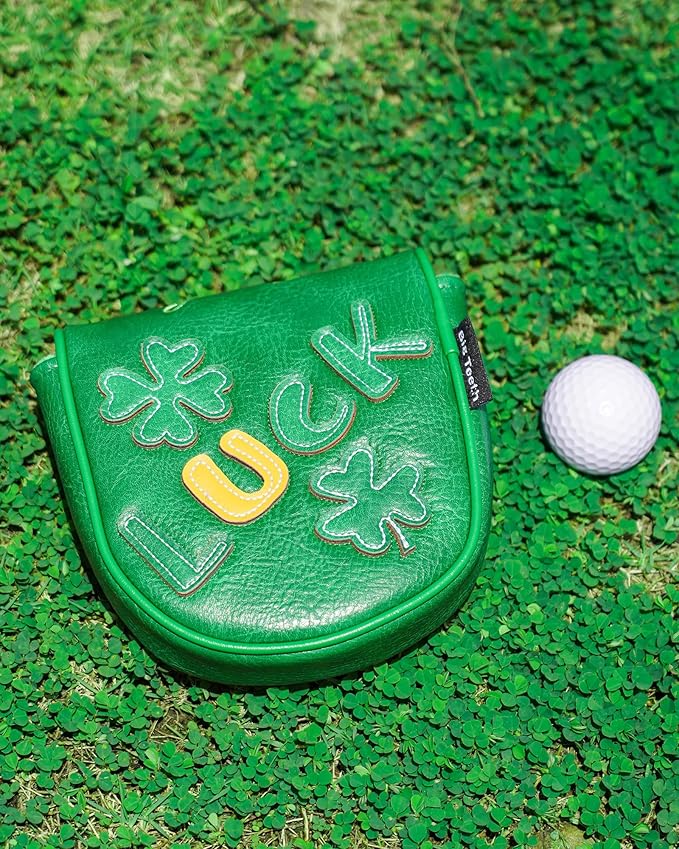 Golf Headcovers Golf Club Head Covers Four Leaf Clover Good Luck Charm - Clover Style Premium Leather Driver Fairway(FW) Wood Hybrid(UT) with Number Tags