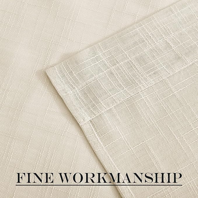 NICETOWN Beige Sidelight Door Curtain 72 Inches Long for Side Light Windows Linen Textured Farmhouse French Door Shade with Tie Back for Kitchen Closet Glass, 26 x 72 Inch Length, 1 Panel