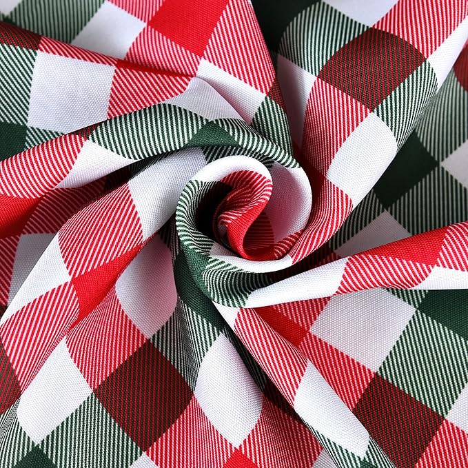 Red Gingham Christmas Plaid Tablecloth - Rectangular 58x102 Inch Water Resistant Table Cloth for Indoor/Outdoor Use - Holiday Table Cover for Kitchen, Picnics, and Parties