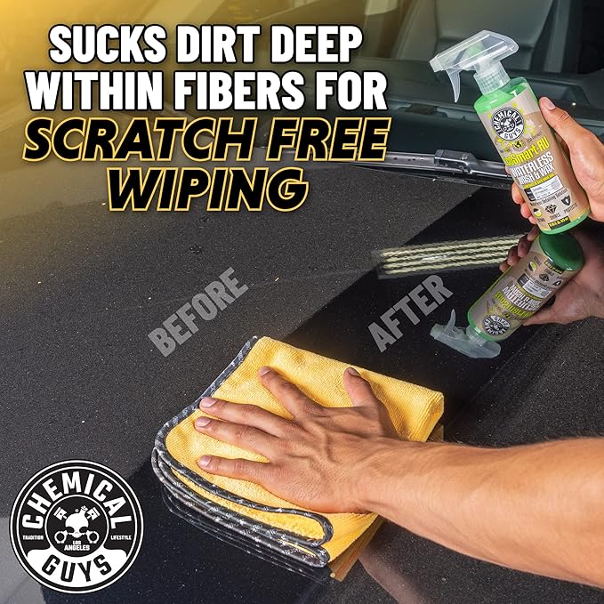 Chemical Guys MIC_506_24 Professional Grade Premium Microfiber Towels, Gold (16 Inch x 16 Inch) (Pack of 24) - Safe for Car Wash, Home Cleaning & Pet Drying Cloths