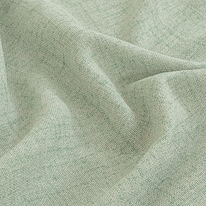 YoungsTex Sage Green Curtains 72 Inch Length for Living Room, Semi Sheer Linen Drapes Light Filtering with Back Tab Rod Pocket for Bedroom Farmhouse Spring Decor, 42 X 72 Inch, 2 Panels
