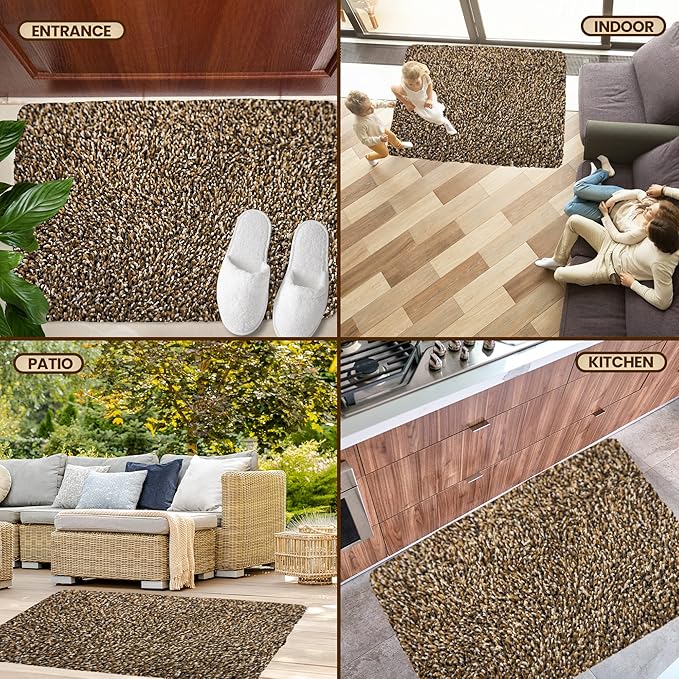 Premium Microfiber Indoor Door Mat – 32"x48" Washable Entry Mat, Non-Slip, Waterproof Backing, Super Absorbent, Low Profile Entryway Doormat for Indoor Entrance