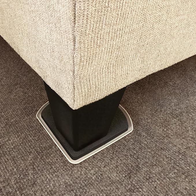 Super Sliders 7" Slide & Hide Reusable Furniture Sliders for Carpet - Effortless Moving and Surface Protection, Beige (4 Pack)