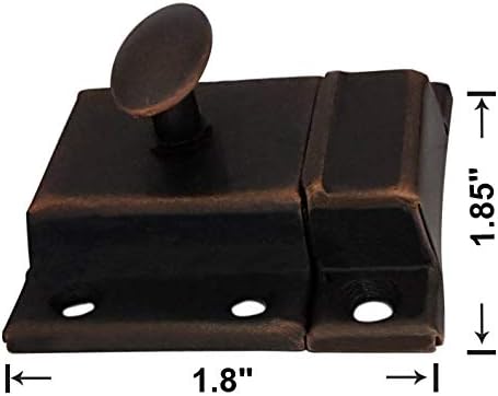 QCAA Oval Turn Cabinet Latch, for Cupboard & Other Furniture, Small, Antique Copper, Made in Taiwan, 2 Pack