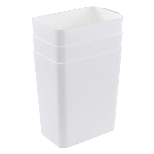 3-Pack 4.5 Gallon Trash Can, Waste Bin for Under Desk, Kitchen, Home, Office, White