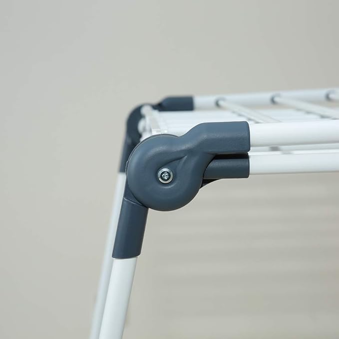 Clothes Drying Rack Adjustable Gullwing and Foldable Space-Saving Laundry Rack for Indoor or Outdoor Use, Grey
