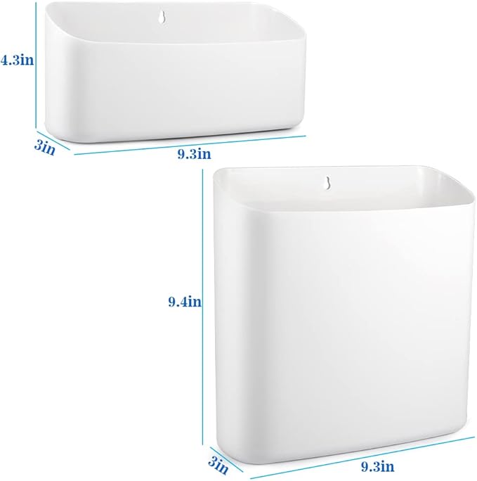 Picowe Magnetic Laundry Storage, 2 Pack Lint Holder Bin for Laundry Room, Space-Saving Trash Container Hanging on Dryer, Washer or Wall Mount Trash Bin (Gray White)