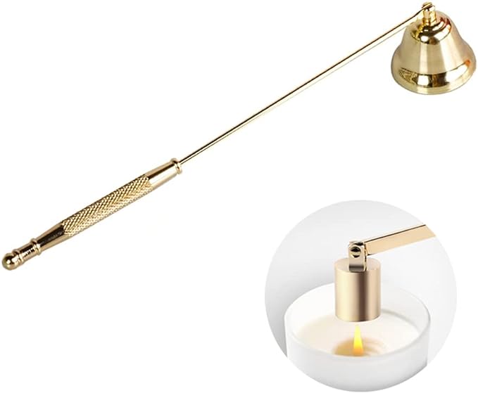 Candle Snuffer, Candlesnuffers Wick Snuffer Candle Extinguisher Accessory for Putting Out Extinguish Candle Wicks Flame Safely, Gold