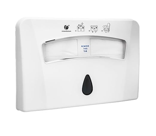 Toilet Seat Cover Dispenser (2-Pcs) Wall Mounted Compatible with Half-fold Disposable Toilet Seat Paper Liners, for Restroom/Bathroom, CHUANGDIAN, White x 2 Pcs