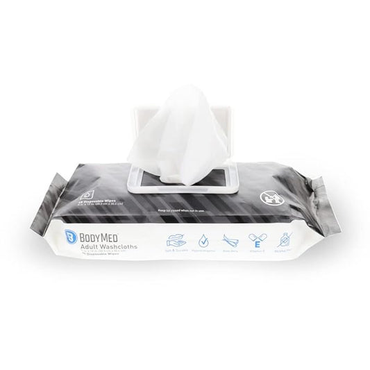 BodyMed Adult Disposable Incontinence Wipes, 48 Wipes/Pack (1-Pack) - Pre-Moistened & Hypoallergenic Washcloths Formulated with Vitamin E & Aloe Vera
