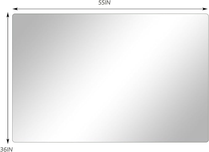 GLSLAND 36"x55" Tempered Glass Chair Mat Rectangle Heavy-Duty Floor Protector for Carpet & Hard Floors Scratch-Resistant Office Computer Desk Mat 1/5" Clear