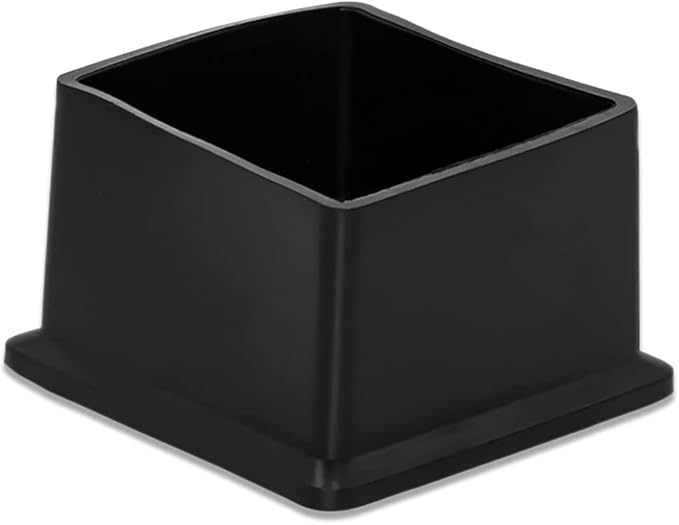 Flyshop Flexible Anti-Scratch PVC Patio Chair Table Leg Caps Tips Floor Protectors Square Furniture Covers, 20pcs, Black, 40 mm x 40 mm, 1-9/16" x 1-9/16"