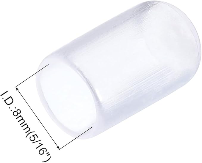 uxcell 20pcs Rubber End Caps 8mm(5/16") ID Vinyl PVC Round Tube Bolt Cap Cover Screw Thread Protectors Clear