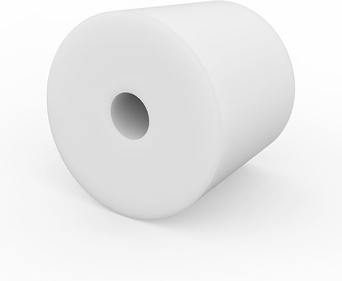 Labasics 5-Pack 7# Single-Hole Silicone Stoppers, White Tapered Lab Seal Stoppers with 0.31" Hole, Durable and Reusable Silicone Plugs for Laboratory Glassware, Airtight Sealing, and Experiments