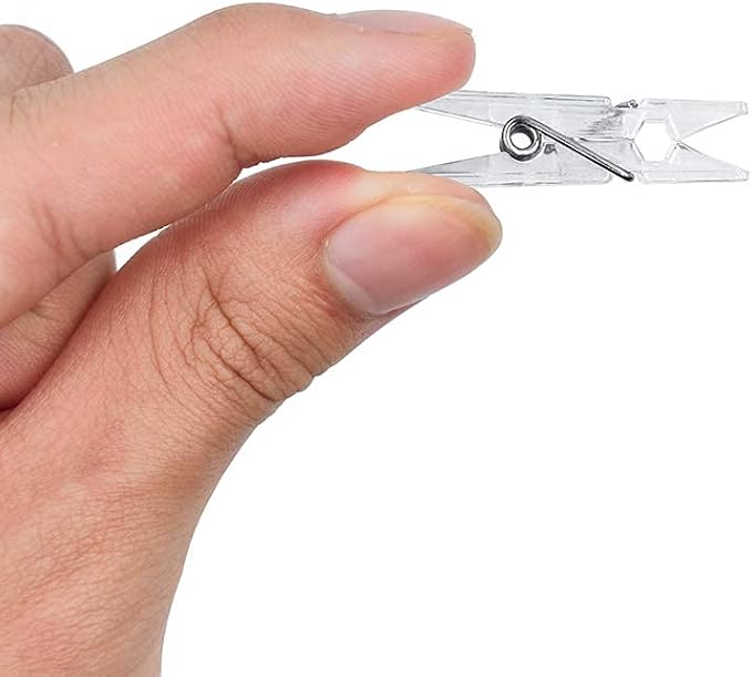 128 Pieces Mini Transparent Plastic Clear Clips, Binder, Photo Clips, Clothespins Clip