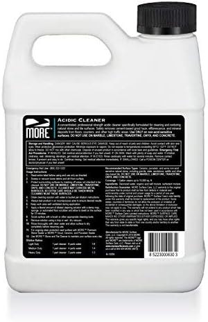MORE Grout Cleaner for Tile Floors - Acidic Grout Cleaning Solution - Removes Cement-Based Grout Haze, Efflorescence and Mineral Deposits - Quart 32oz
