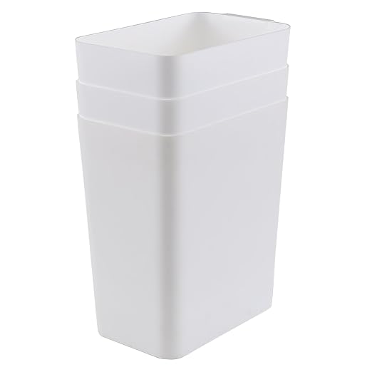 Xyskin 3 Pack Plastic Trash Wastebasket, Garbage Cans, Deskside Garbage Bin, White, 4.5 Gallon