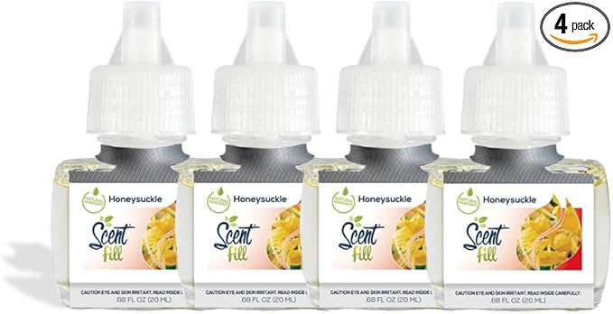 Scent Fill Honeysuckle Plug in Air Freshener, 4 Scented Oil Refills