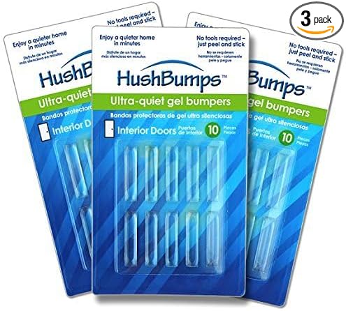 HushBumps Ultra-Quiet Bumpers for Interior Doors 3-Pack. Prevent Door Slamming and Provides Soft Close. Just Peel & Stick. No Tools Required. Silences Door Closing. 30 pcs.