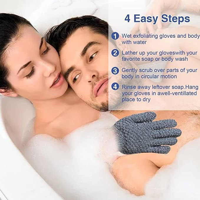 Yiclick 12Pcs Heavy Exfoliating Gloves, Body Scrub Glove For Shower Bath, Body Scrub Exfoliator, Exfoliating Body Scrubber for Bath Shower Exfoliation, Exfoliate Sponge Loofah Washcloth Mitt Men Women