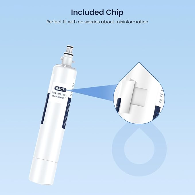 GLACIER FRESH Replacement for RPWFE, RPWF (Built-in CHIP) Refrigerator Water Filter, Compatible with GFE28GYNFS, GFE28GELDS, PFE28KELDS, PFE28KYNFS, GFD28GELDS, PWE23KELDS, PWE23KMKES, 3 Pack