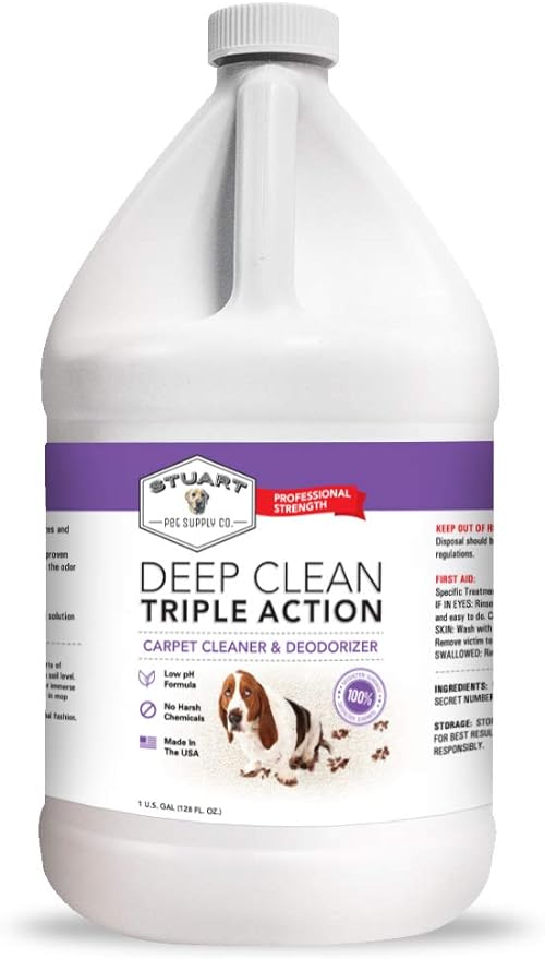 Professional Strength Deep Clean (Gal.) 3X Carpet Cleaner Solution & Deodorizer, Concentrated Encapsulating Carpet Shampoo, Pet Odor & Dirty Carpet Cleaning Solution 128 fl oz.