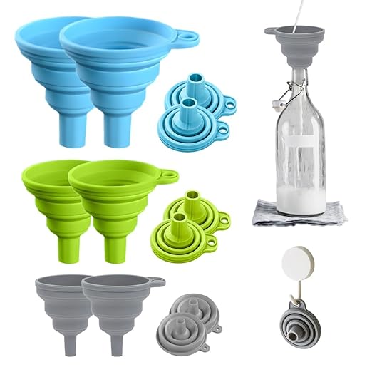 6 PC Kitchen Funnel Set, 2025 New Funnels for Kitchen Use Filling Bottles, Silicone Funnel Collapsible, Kitche Funnels Set of 3, Kitche Funne for Liquid Transfer Filling Bottles (Style A)