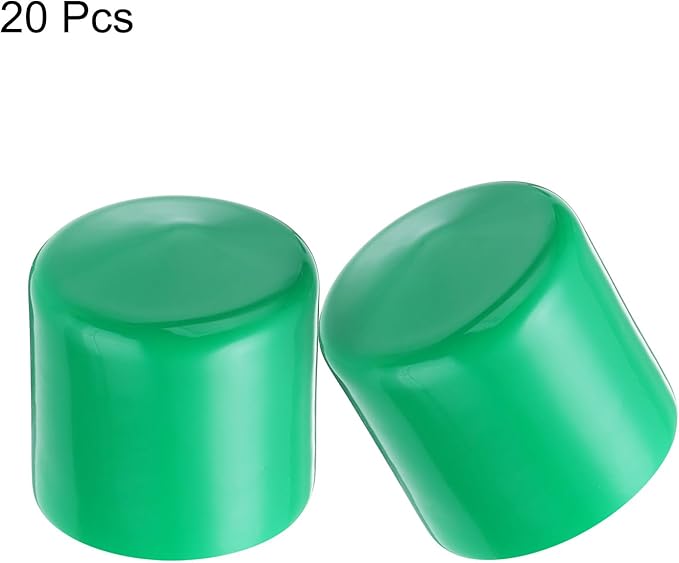 uxcell 20pcs Rubber End Caps 44mm(1 3/4") ID Vinyl PVC Round Tube Bolt Cap Cover Screw Thread Protectors Dark Green