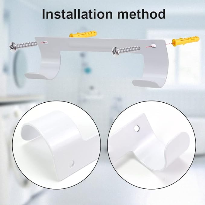 Ironing Board Hanger Wall Mount Ironing Board Holder Organizer Wall Rack for Laundry Rooms Storage Rack Hanging Shelf Hanger (White-2 PCS)