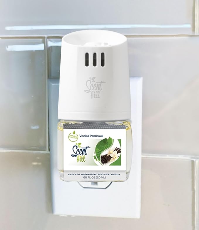 Scent Fill Vanilla Patchouli Plug in Air Freshener, 4 Scented Oil Refills