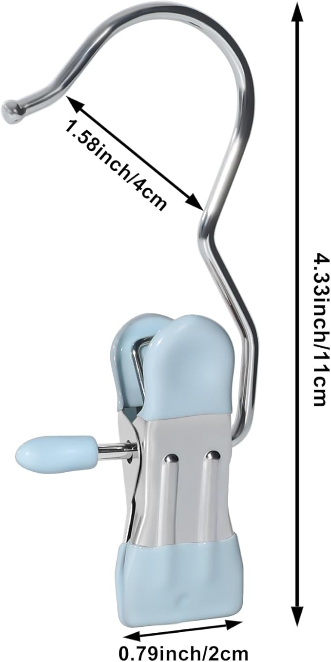 15/30Pcs Upgrade Double Head Clamp Dipped Clothespin for Laundry Hooks with Clips, Boot Holder, Hanging Clips, Portable Multifunctional Hangers Single Clip Space Saving for Jeans, Hats (30, Blue)