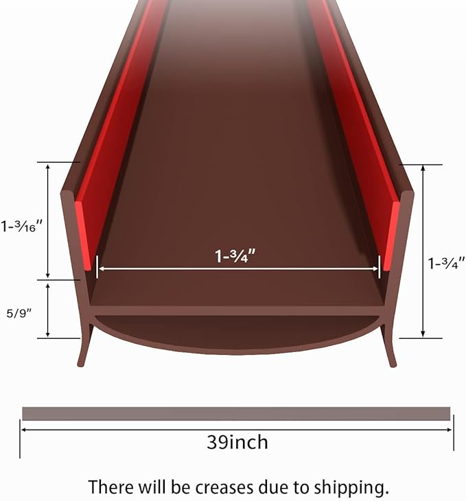 Door Draft Stopper, Strong Adhesive Door Sweep for Exterior and Interior Doors, 39” Length Cuttable Under Door Seal. (Brown, 1 Pack)