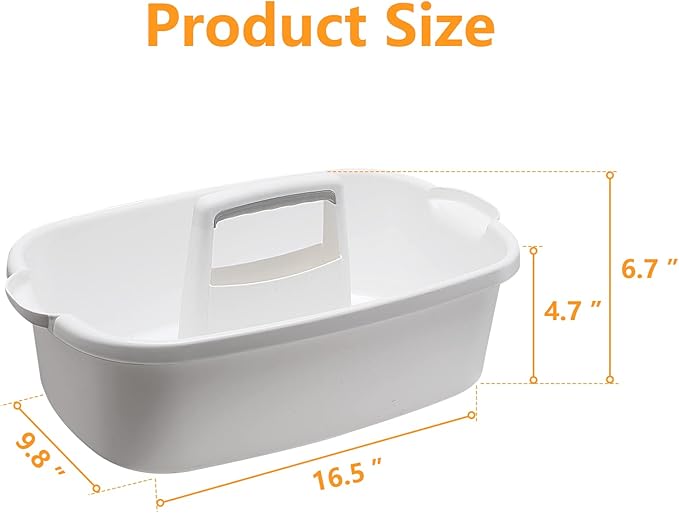 2 Pack Multi-Purpose Plastic Cleaning Caddy with Handle, Shower Caddy Organizer/Storage Basket/Totes Portable for Bathroom Supplies, Cleaning Products, Under Sink Tool. (blue+white)