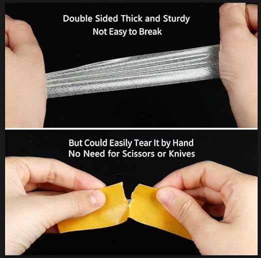2Pack Double Sided Tape Heavy Duty, 1in x 164FT (328FT Total), Extra Large Universal High Tack Mounting Tape, Strong Wall Adhesive Strips Fiberglass Mesh, Sticky Clear Tape, Poster Decor
