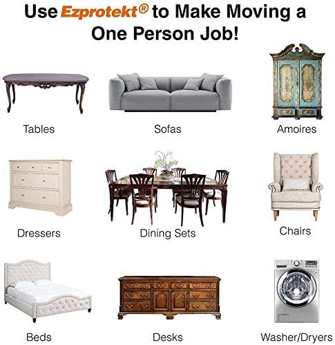 Ezprotekt 8 Pack Reusable Large Furniture Movers Sliders for Carpet, 5" Square Furniture Moving Pads, Carpet Sliders for Heavy Sofa Bed Couch Fridge, Furniture Glides Easily and Quickly (Beige)