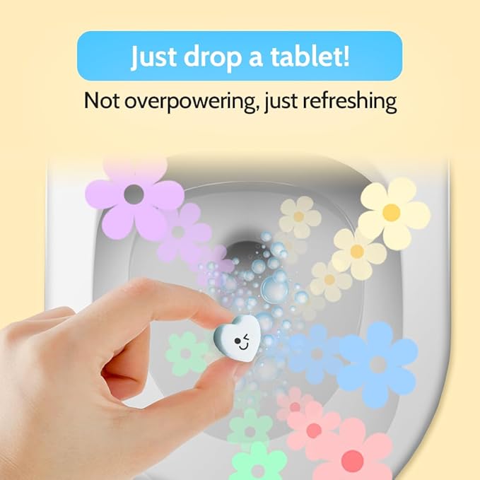 Effervescent Bathroom Air Freshener - Cherry Blossom - Toilet Deodorizer, Bathroom Odor Eliminator, Toilet Freshener, Flushable Air Freshener Toilet Tablets, 30 Count (Pack of 1)