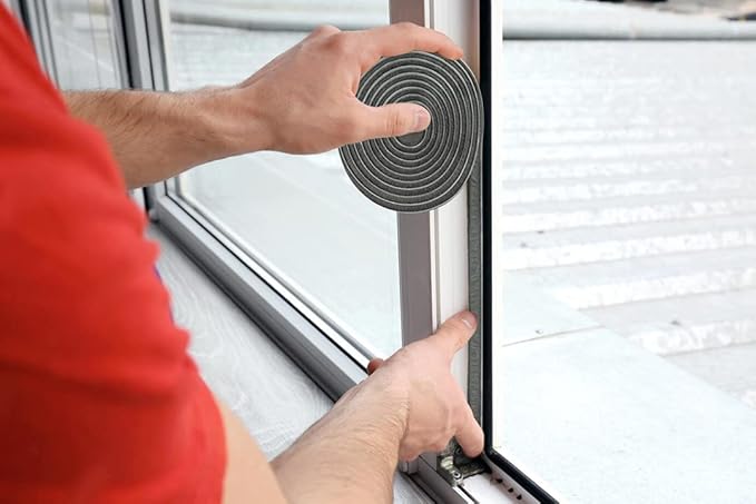 39.4FT Brush Weather Stripping, Neat Pile Self Adhesive Seal Strip for Windows and Door, Weatherstrip for Soundproofing, Windproof, Dustproof, Stronger Stickiness, 0.35'' Wide x 0.2'' Thick, Grey