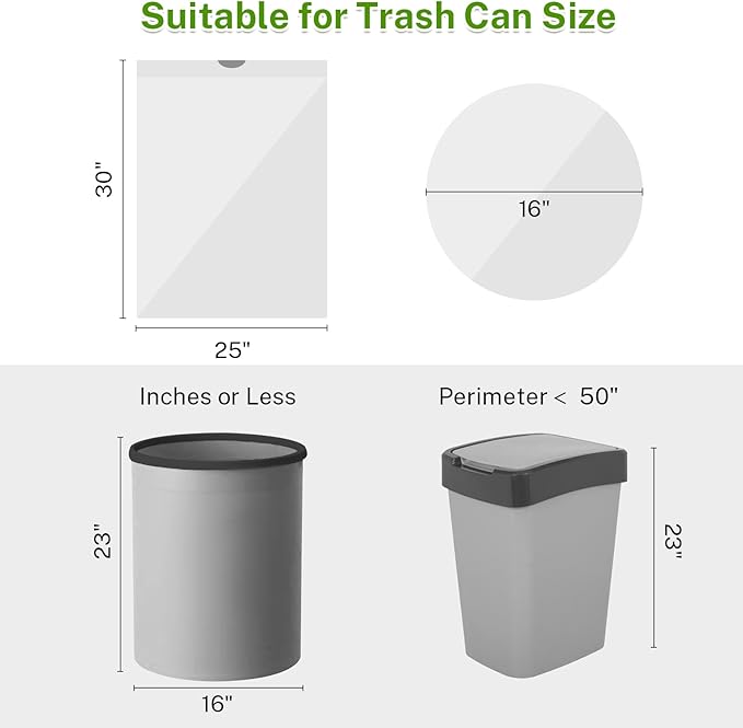 15 Gallon Tall Kitchen Trash Bags Drawstring - 1.2 Mil Thick White Garbage Bag for Office Kitchen, 45 Count