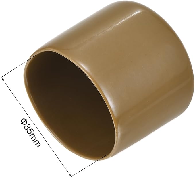 uxcell 20pcs Rubber End Caps 35mm(1 3/8") ID Vinyl PVC Round Tube Bolt Cap Cover Screw Thread Protectors Light Brown