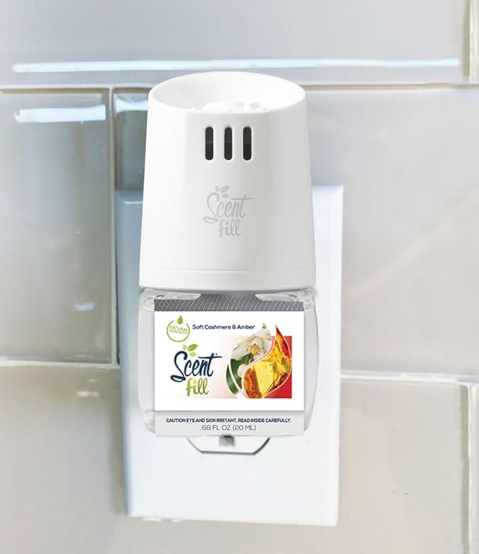 Scent Fill Soft Cashmere & Amber Plug in Air Freshener, 4 Scented Oil Refills