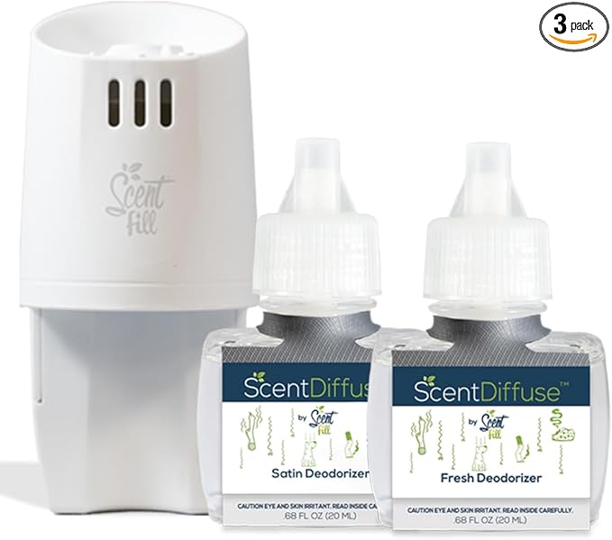 ScentDiffuse Deodorizing Starter Kit, 2 Refills + Diffuser